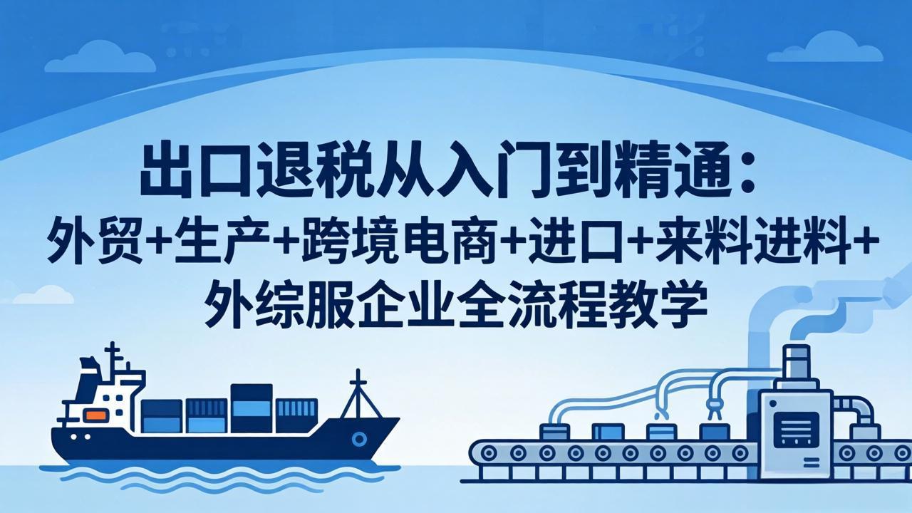 出口退税从入门到精通：外贸+生产+跨境电商+进口+来料进料+外综服企业全流程教学-hcnxn