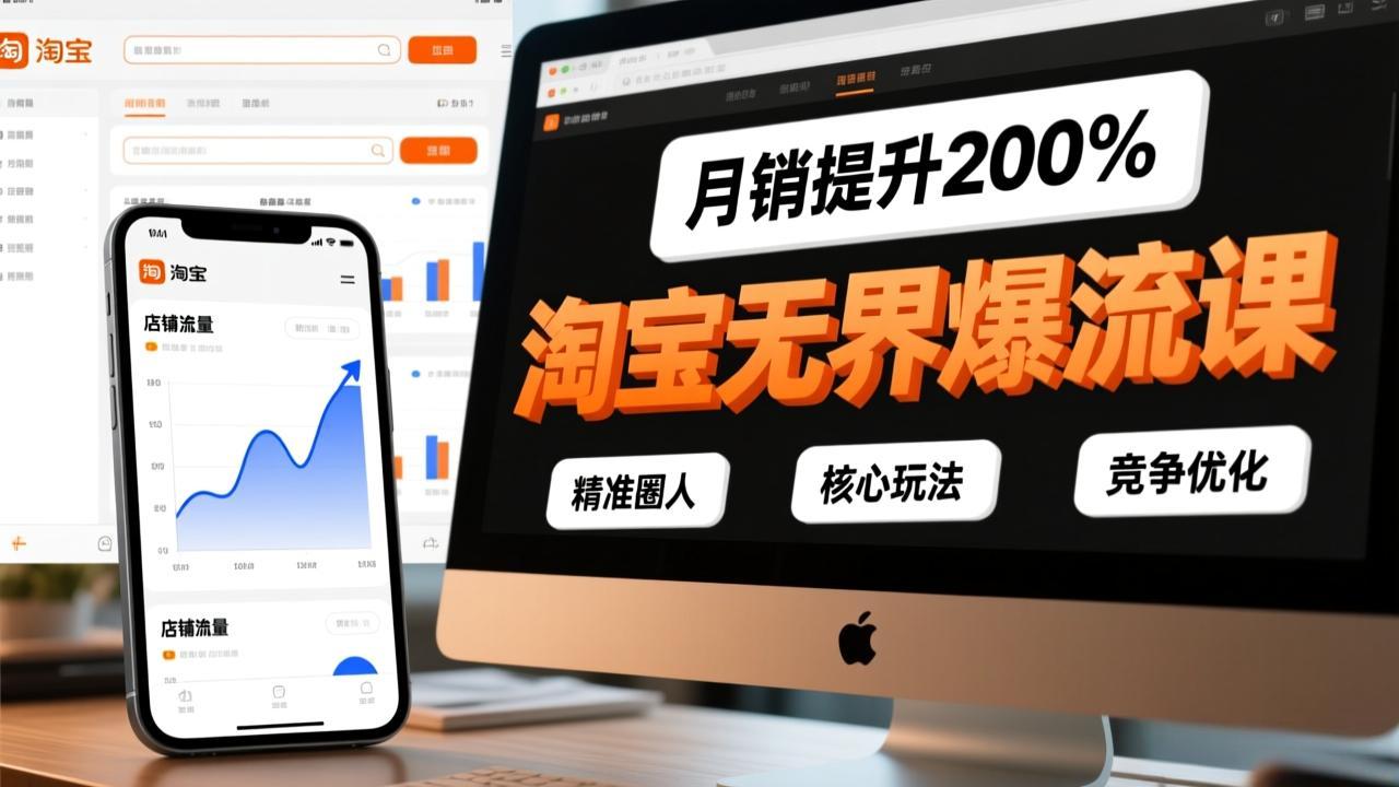 淘宝无界爆流课，精准圈人、核心玩法、竞争优化，快速引爆店铺流量，月销提升200%-hcnxn