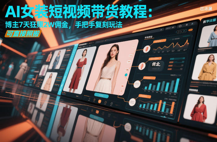 AI女装短视频带货教程：博主7天狂賺2W佣金，手把手复刻玩法，可直接照搬-hcnxn