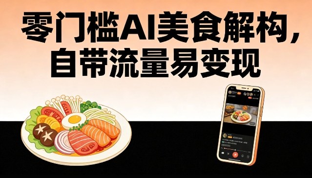 零门槛AI美食解构，自带流量易变现-hcnxn