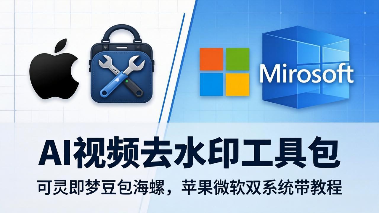 AI视频去水印工具包：可灵即梦豆包海螺，苹果微软双系统带教程-hcnxn