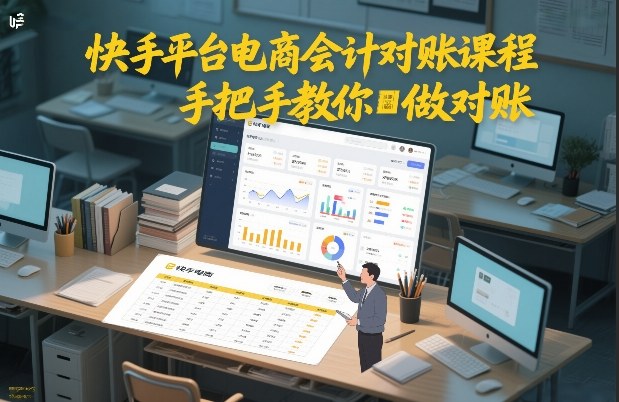 快手平台电商会计对账课程，手把手教你做对账-hcnxn