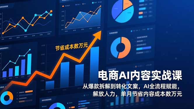 电商AI内容实战课，从爆款拆解到转化文案，AI全流程赋能，解放人力，单月节省内容成本数万元-hcnxn