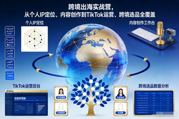 跨境出海实战营，从个人IP定位、内容创作到TikTok运营、跨境选品全覆盖-hcnxn
