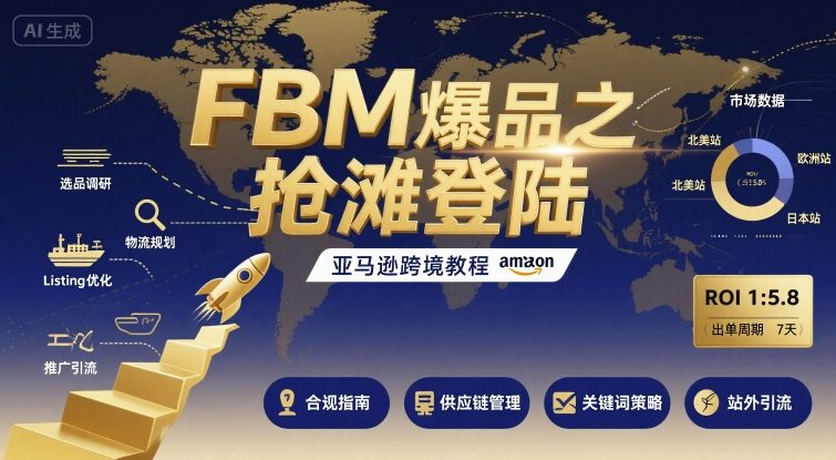 FBM爆品之抢滩登陆-亚马逊跨境教程-hcnxn