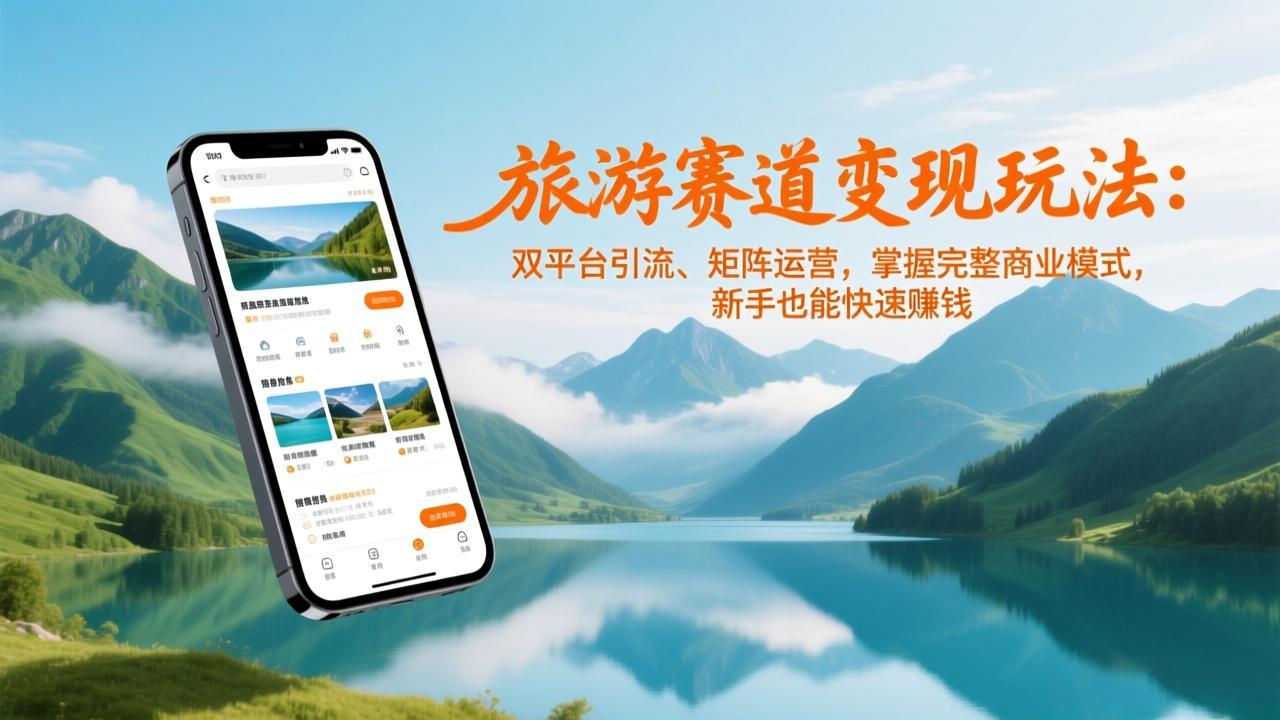 旅游赛道变现玩法：双平台引流、矩阵运营，掌握完整商业模式，新手也能快速赚钱-hcnxn