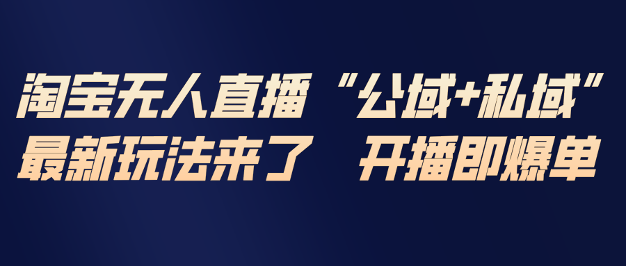 淘宝无人直播最新玩法，包含私域和公域两种玩法-hcnxn