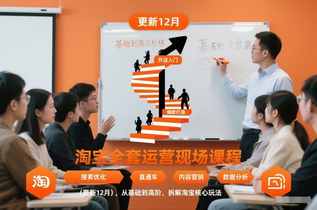 淘宝全套运营现场课程(更新12月)，从基础到高阶，拆解淘宝核心玩法-hcnxn