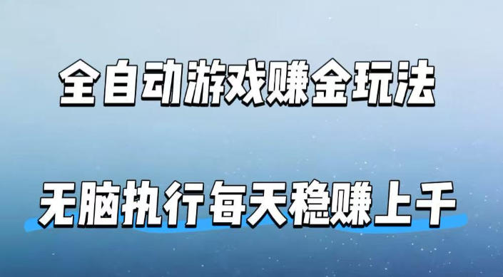 全自动游戏賺金玩法，科技操作无需人工手动，无脑执行每天稳入上千【揭秘】-hcnxn
