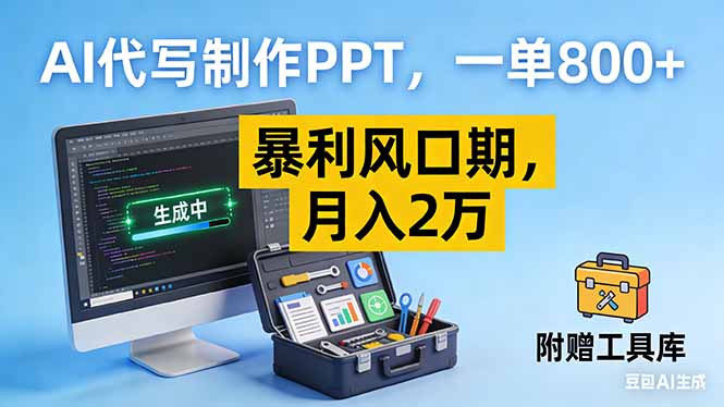 AI代写制作PPT，一单800+， 暴利风口期，月入2万【附工具】-hcnxn