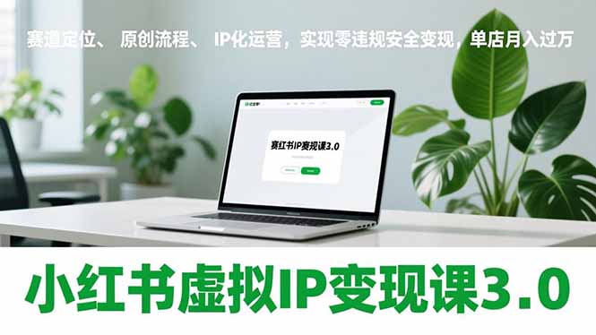 小红书虚拟IP变现课3.0，赛道定位、原创流程、IP化运营，实现零违规安全变现，单店月入过万-hcnxn