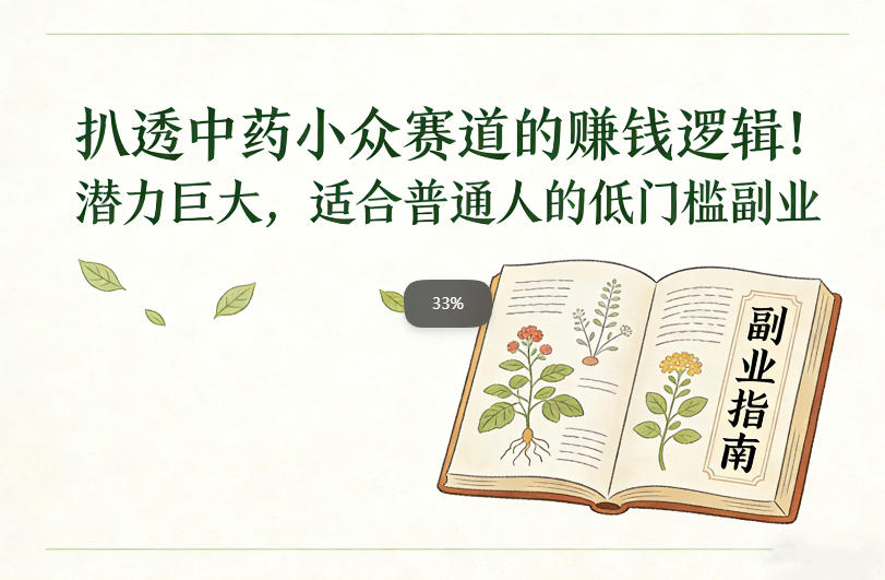 扒透中药小众赛道的賺米逻辑，潜力巨大，适合普通人的低门槛副业-hcnxn