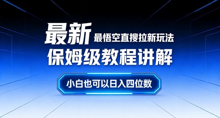 最新最悟空直搜拉新玩法保姆级教程讲解，小白也可以日入四位数-hcnxn