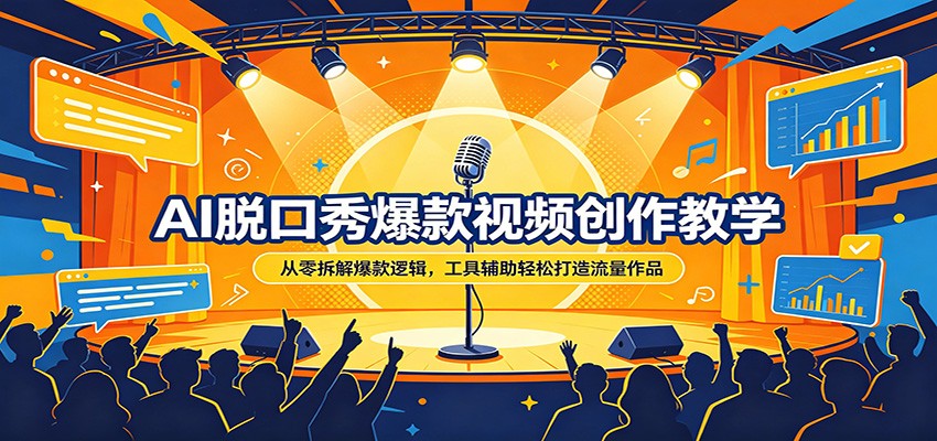AI脱口秀爆款视频创作教学：从零拆解爆款逻辑，工具辅助轻松打造流量作品-hcnxn