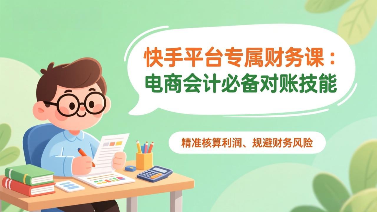 快手平台专属财务课：电商会计必备对账技能，精准核算利润、规避财务风险-hcnxn