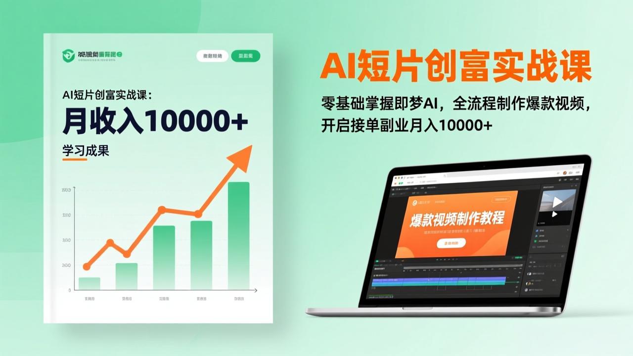 AI短片创富实战课：零基础掌握即梦AI，全流程制作爆款视频，开启接单副业月入10000+(更新-hcnxn
