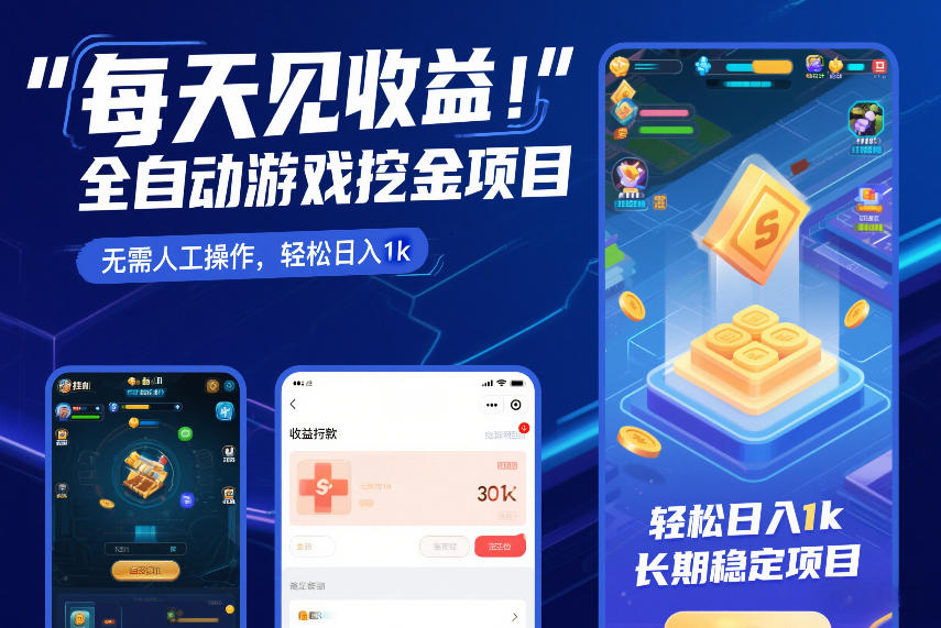 每天见收益，全自动游戏挖金项目，无需人工操作，轻松日入1k，长期稳定项目【揭秘】-hcnxn
