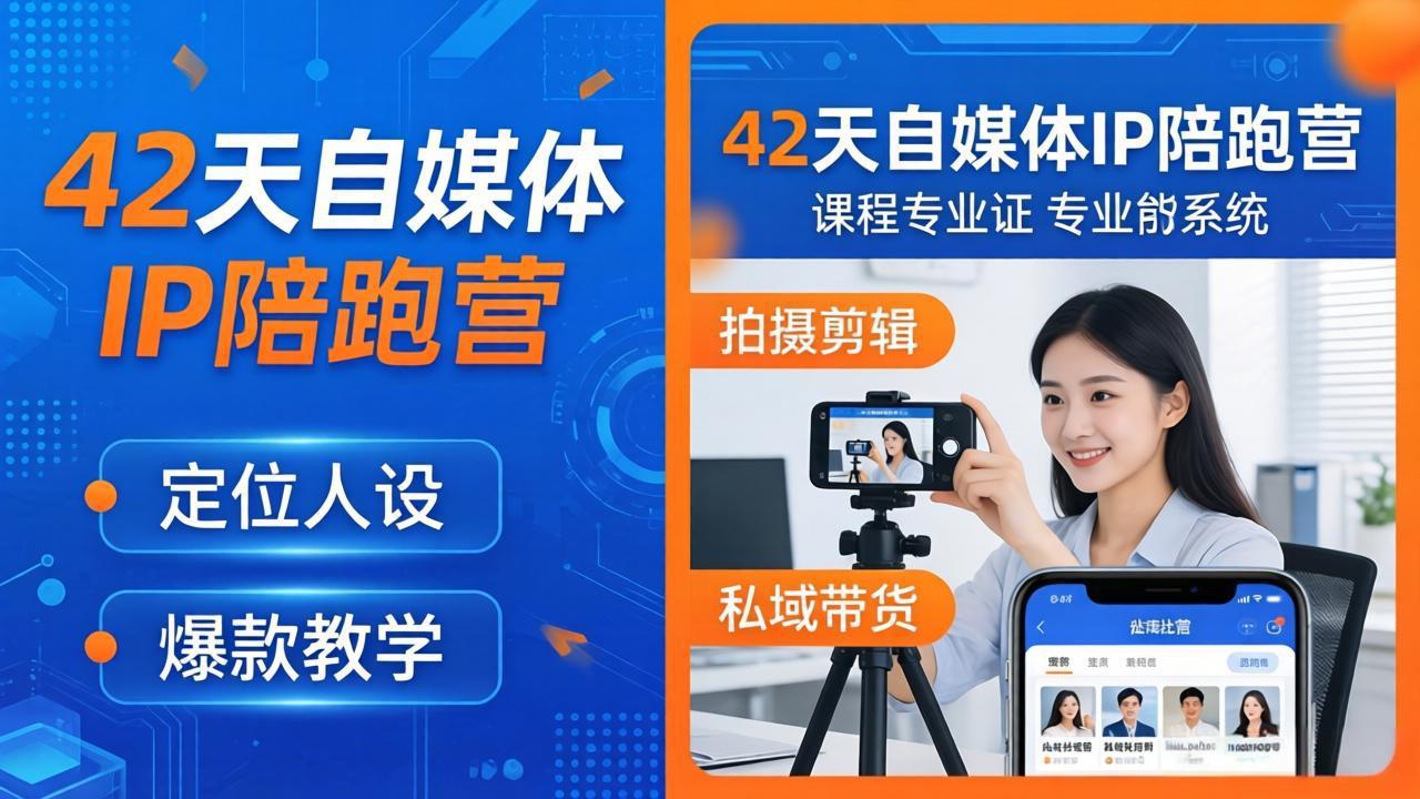 42天自媒体IP陪跑营-26年4月19更新：定位人设爆款全教学，拍摄剪辑私域带货一站式落地-hcnxn