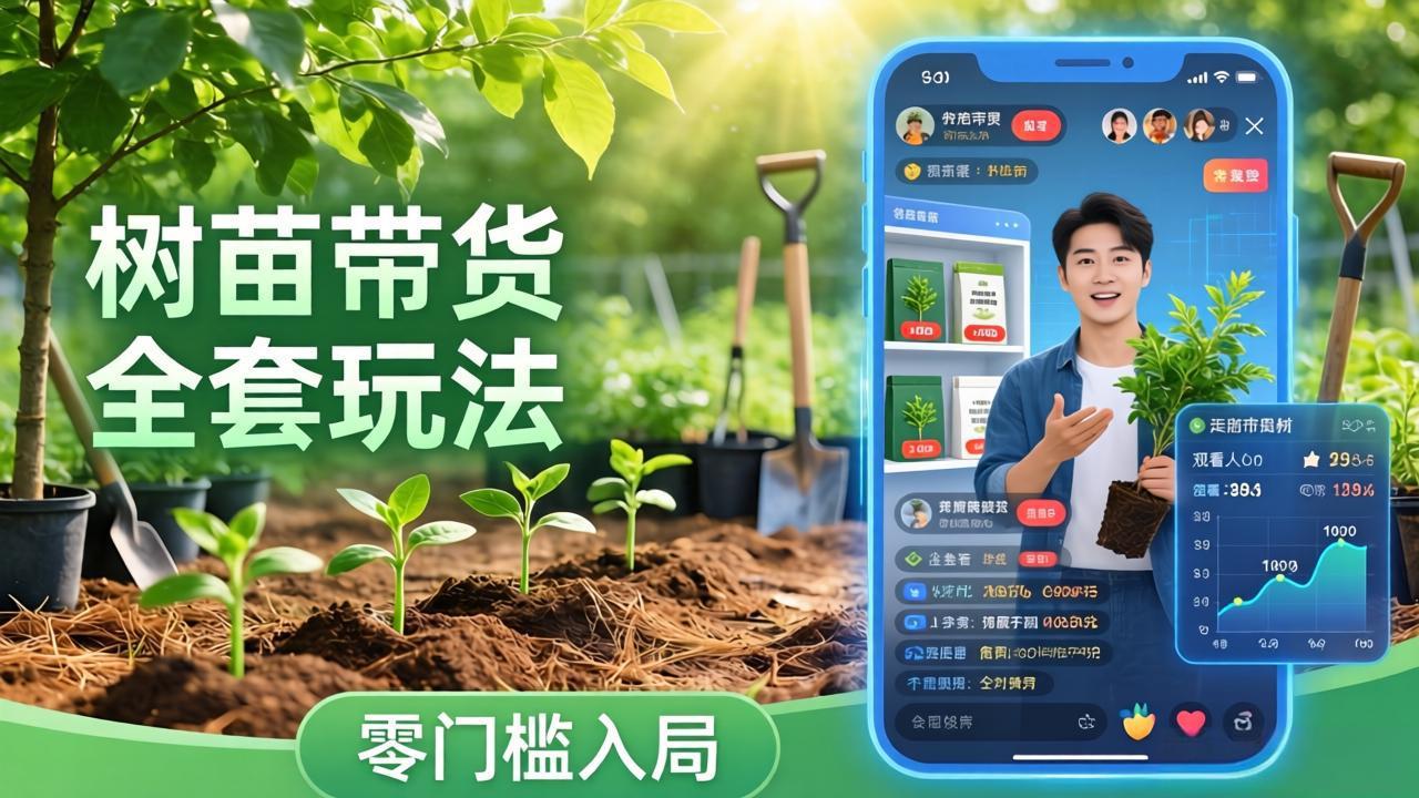 视频号AI树苗带货全套玩法：零门槛入局，掌握豆包、千问等AI工具制作树苗视频的全套流程-hcnxn