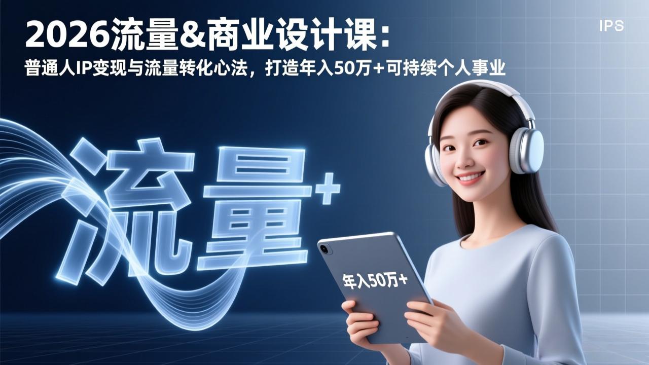 2026流量&商业设计课：普通人IP变现与流量转化心法，打造年入50万+可持续个人事业-hcnxn