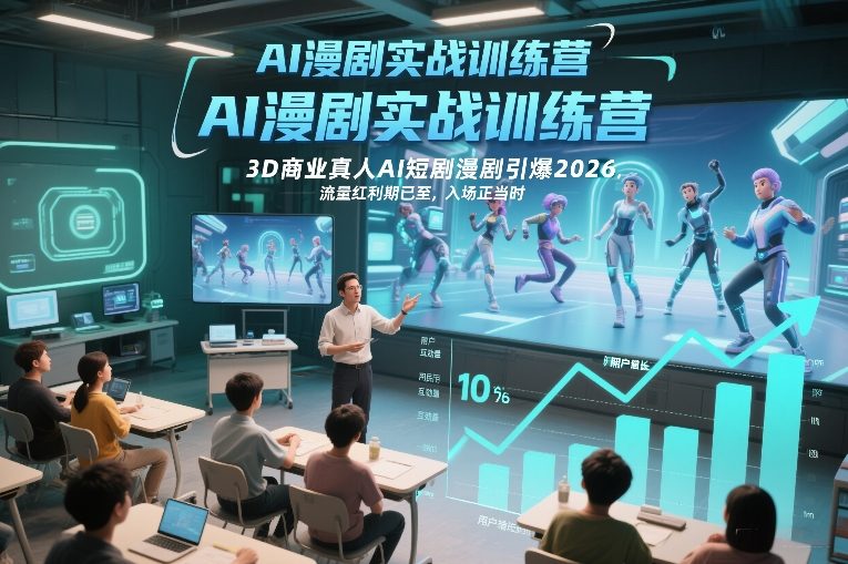 AI漫剧实战训练营，3D商业真人AI短剧漫剧引爆2026，流量红利期已至，入场正当时-hcnxn