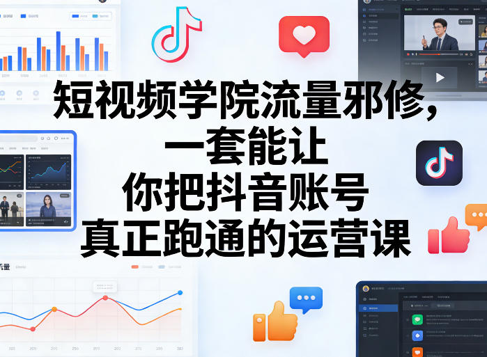 短视频学院流量邪修，一套能让你把抖音账号真正跑通的运营课-hcnxn