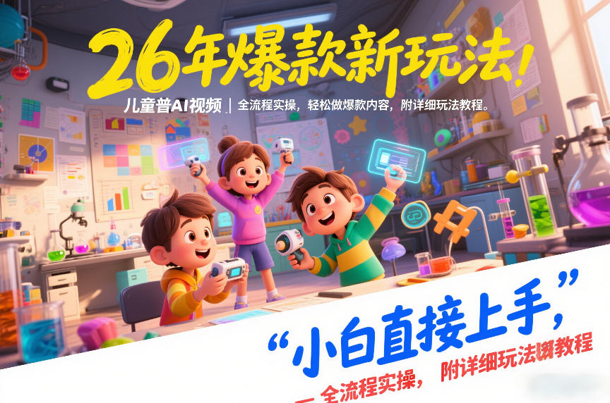 26年爆款新玩法，儿童科普AI视频，全流程实操，轻松做爆款内容，小白直接上手，附详细玩法教程-hcnxn