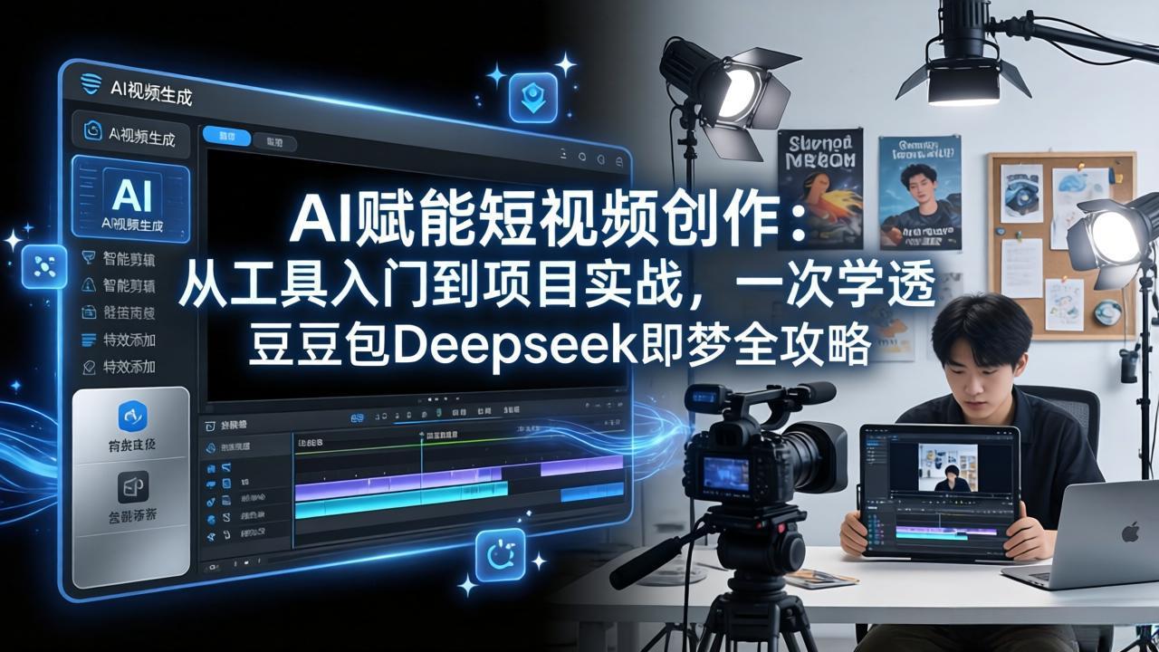 AI赋能短视频创作：从工具入门到项目实战，一次学透豆包Deepseek即梦全攻略-hcnxn
