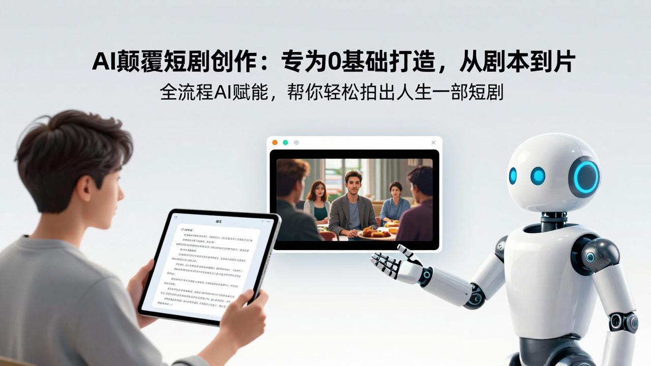 AI颠覆短剧创作：专为0基础打造，从剧本到成片全流程AI赋能，帮你轻松拍出人生第一部短剧-hcnxn