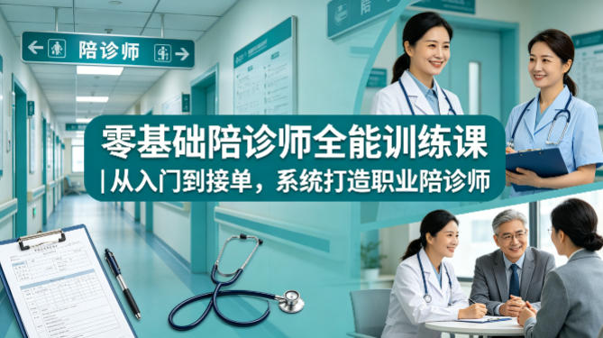 零基础陪诊师全能训练课｜从入门到接单，系统打造职业陪诊师-hcnxn