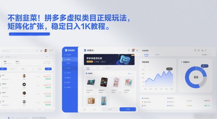 不割韭菜！拼多多虚拟类目正规玩法，矩阵化扩张，稳定日入1K教程【揭秘】-hcnxn