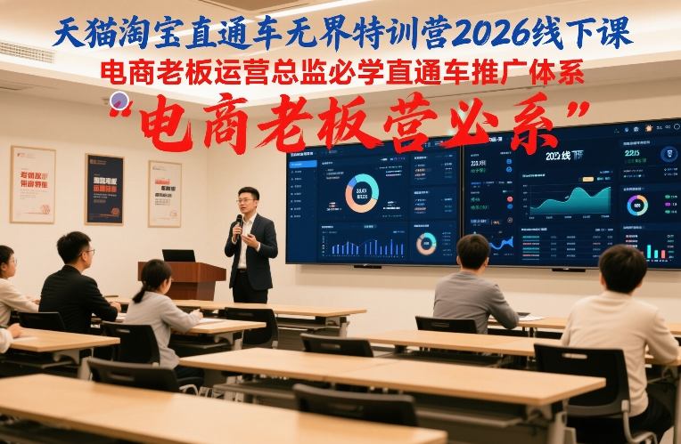 天猫淘宝直通车无界特训营2026线下课，电商老板运营总监必学直通车推广体系-hcnxn