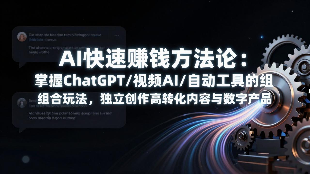 AI快速赚钱方法论：掌握ChatGPT/视频AI/自动化工具的组合玩法，独立创作高转化内容与数字产品-hcnxn