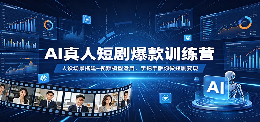 AI真人短剧爆款训练营：人设场景搭建+视频模型运用，手把手教你做短剧变现-hcnxn