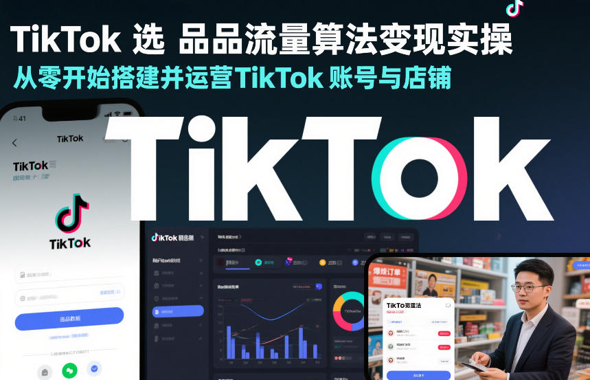 TikTok选品流量算法变现实操，从零开始搭建并运营TikTok账号与店铺-hcnxn