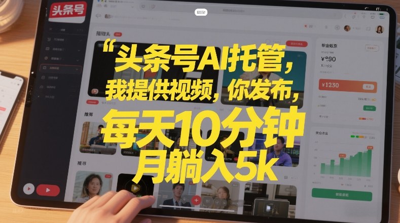 头条号AI托管，我提供视频，你发布，每天10分钟，月躺入5k+【揭秘】-hcnxn