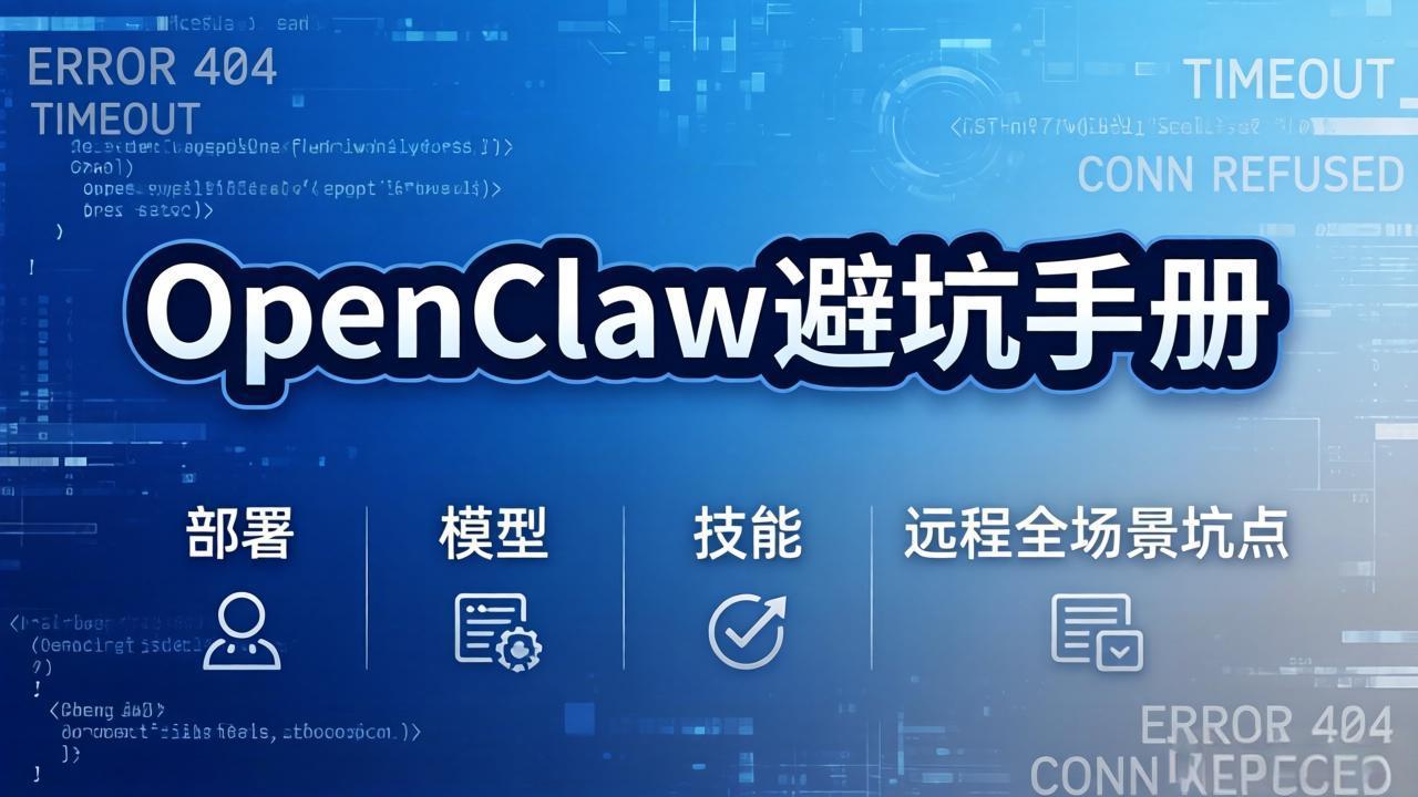 OpenClaw避坑手册：部署+模型+技能+远程全场景坑点，一次性给你说全，少走弯路-hcnxn
