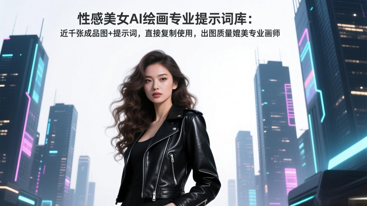 性感美女AI绘画专业提示词库：近千张成品图+提示词，直接复制使用，出图质量媲美专业画师-hcnxn