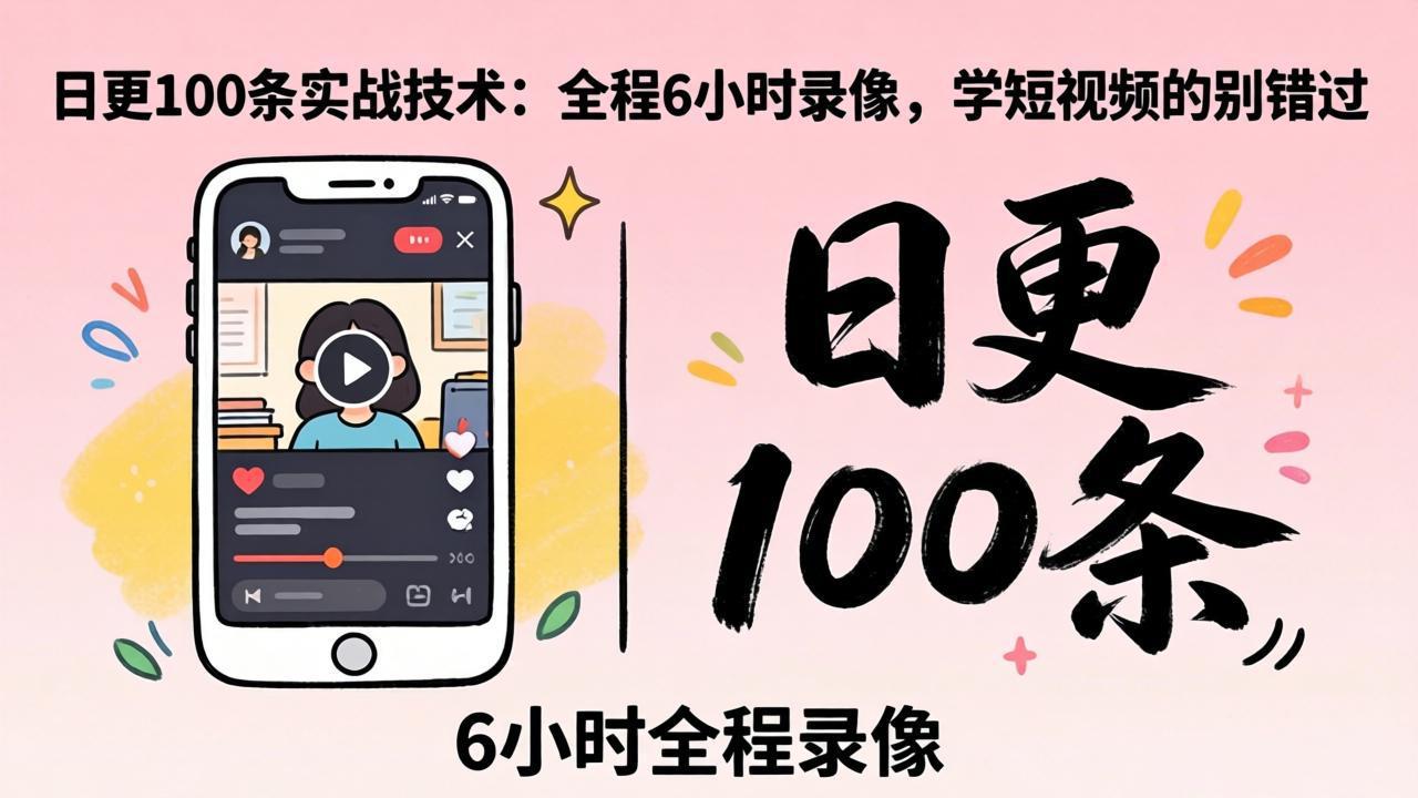 某工作坊东莞2026年4月12线下课：日更100条实战：全程6小时录像，学短视频的别错过-hcnxn