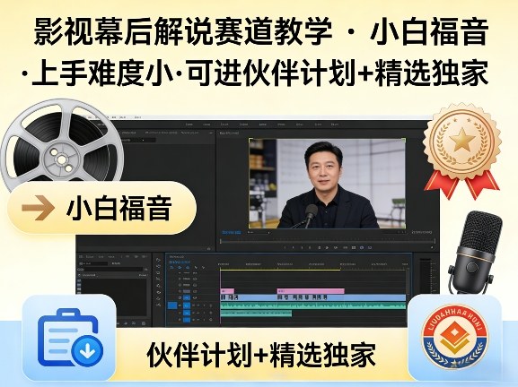 某大佬的影视幕后解说赛道教学，小白福音，上手难度小，可进伙伴计划+精选独家-hcnxn
