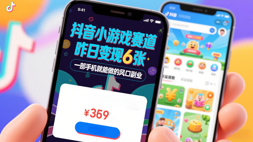 抖音小游戏赛道，昨日变现600+，零基础一部手机就能做的风口副业【揭秘】-hcnxn