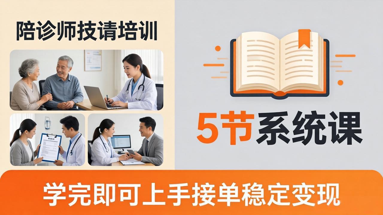 想做陪诊师不知从何下手？5节系统课教你掌握核心技能，学完即可上手接单稳定变现-hcnxn
