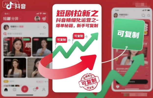 短剧拉新之抖音精细化运营之爆单秘籍，新手可复制-hcnxn