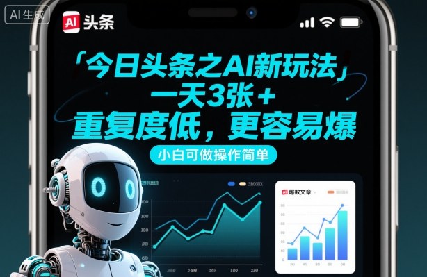 今日头条之AI新玩法，一天3张+，重复度低，更容易爆，小白可做操作简单-hcnxn