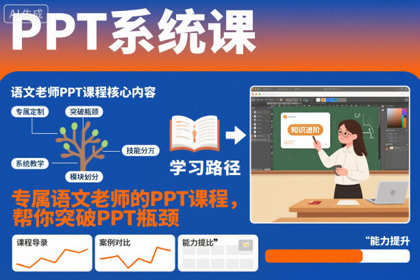 PPT系统课，专属语文老师的PPT课程，帮你突破PPT瓶颈-hcnxn