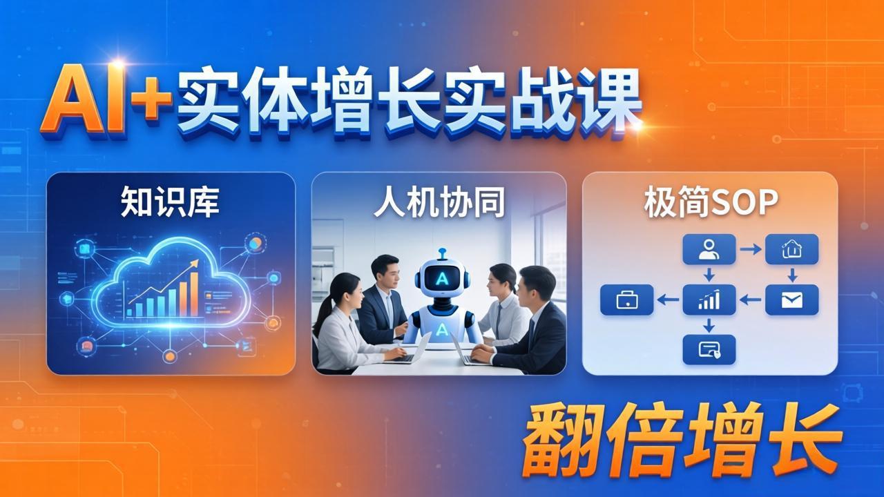 AI+实体增长实战课：知识库+人机协同+极简SOP，助力实体业务翻倍增长-hcnxn