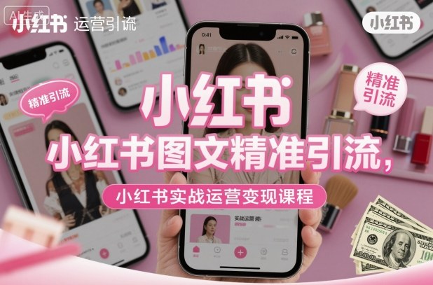 小红书图文精准引流，小红书实战运营变现课程-hcnxn