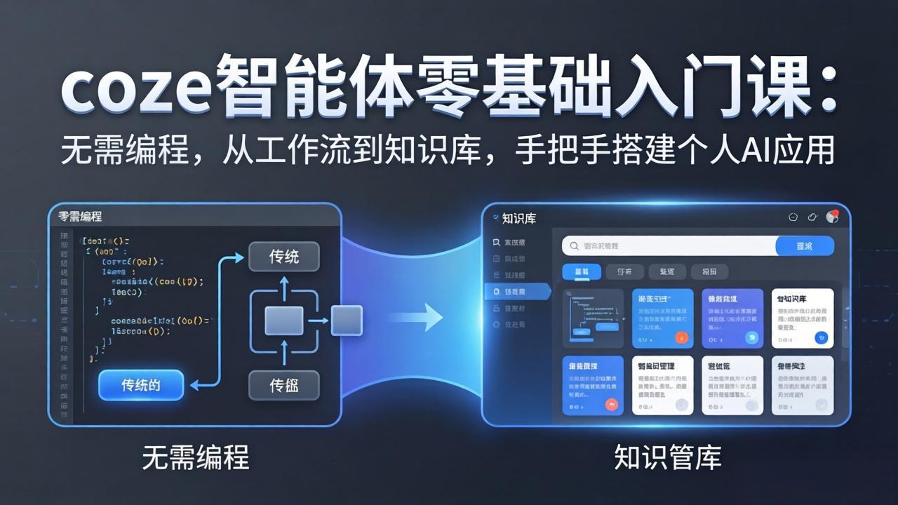 coze智能体零基础入门课：无需编程，从工作流到知识库，手把手搭建个人AI应用-hcnxn