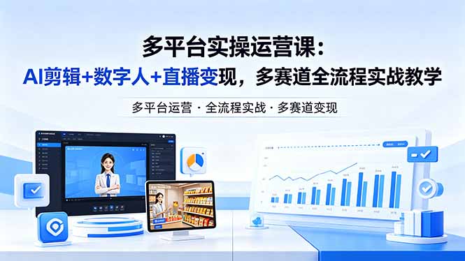 某团队多平台实操运营课-更新26年4月20：AI剪辑+数字人+直播变现，多赛道全流程实战教学-hcnxn