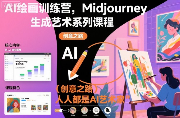 AI绘画训练营，Midjourney生成艺术系列课程，人人都是AI艺术家-hcnxn